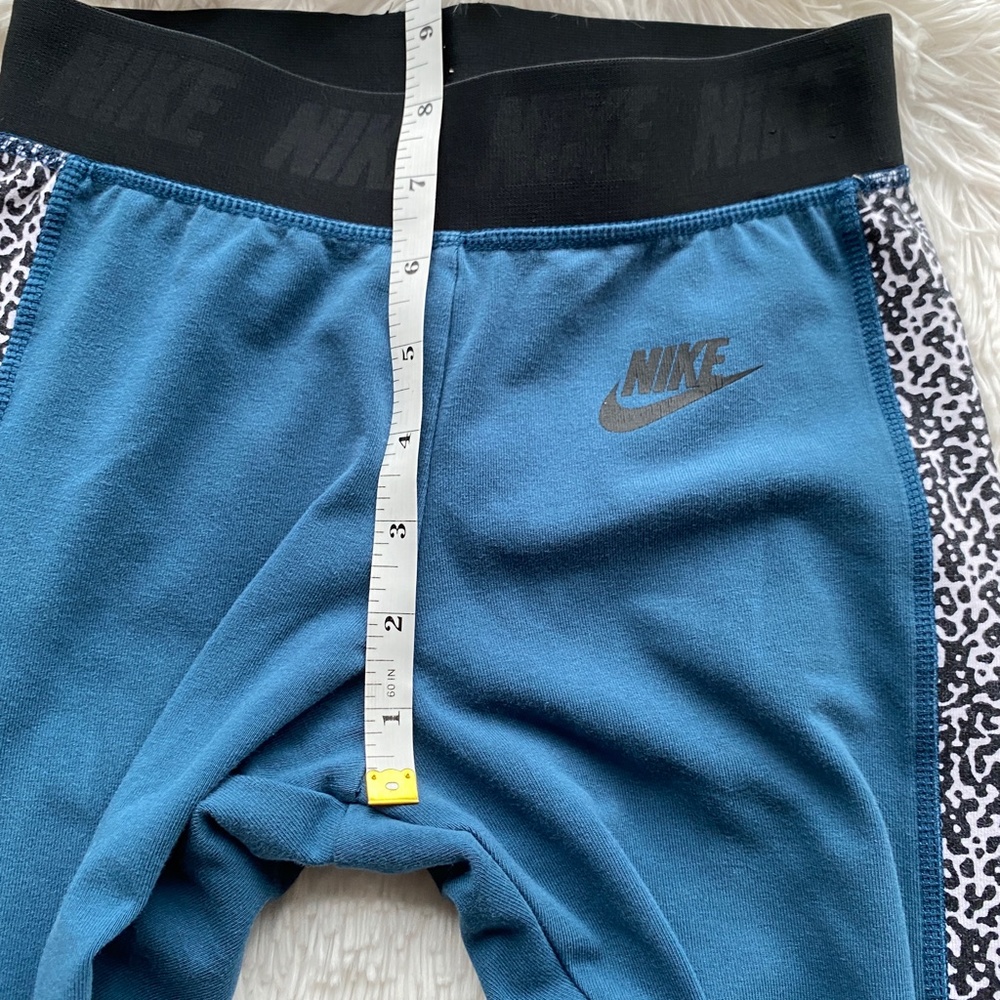 NIKE Stirrup Leggings Leg-a-see Leggings Deep Teal & Animal Print XS - Picture 10 of 11